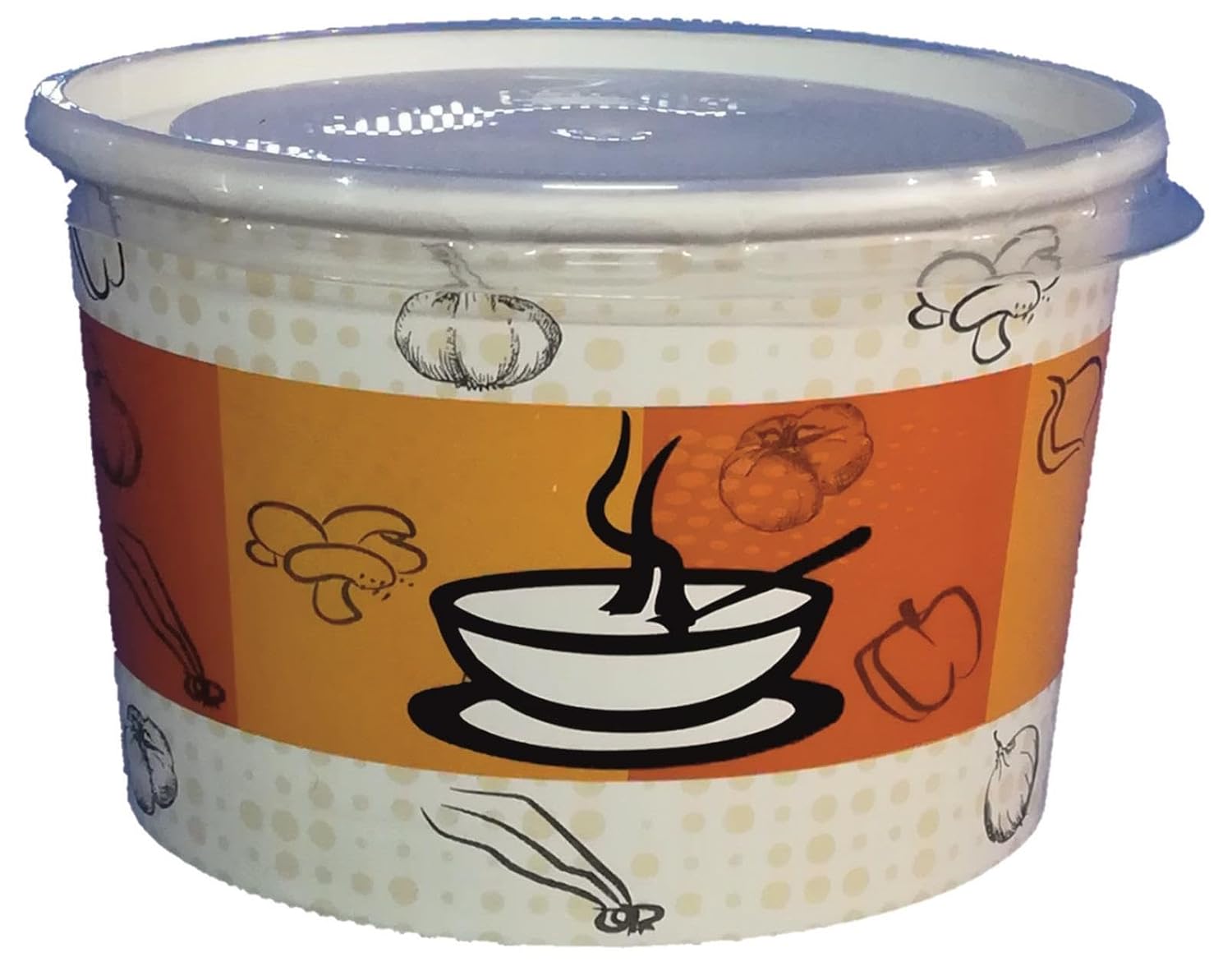 ÇELİKPENÇE 100 Adet Kapaklı Karton Çorba Kasesi 16 OZ
