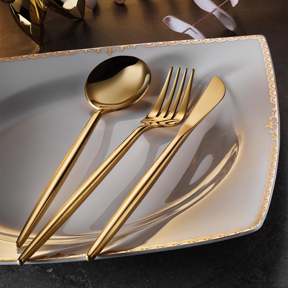 AR YILDIZ Aryıldız Versay Gold 36 Parça Çatal Kaşık Bıçak Takımı AR248225