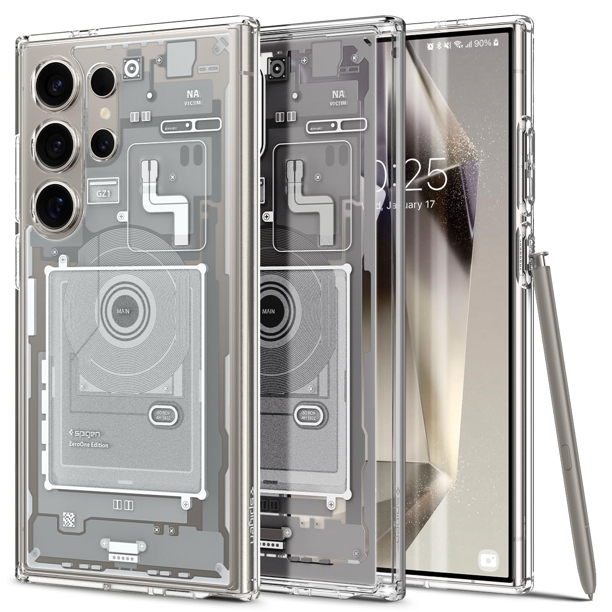 Spigen Galaxy S24 Ultra ile uyumlu Kılıf Ultra Hybrid Zero One White - ACS07294