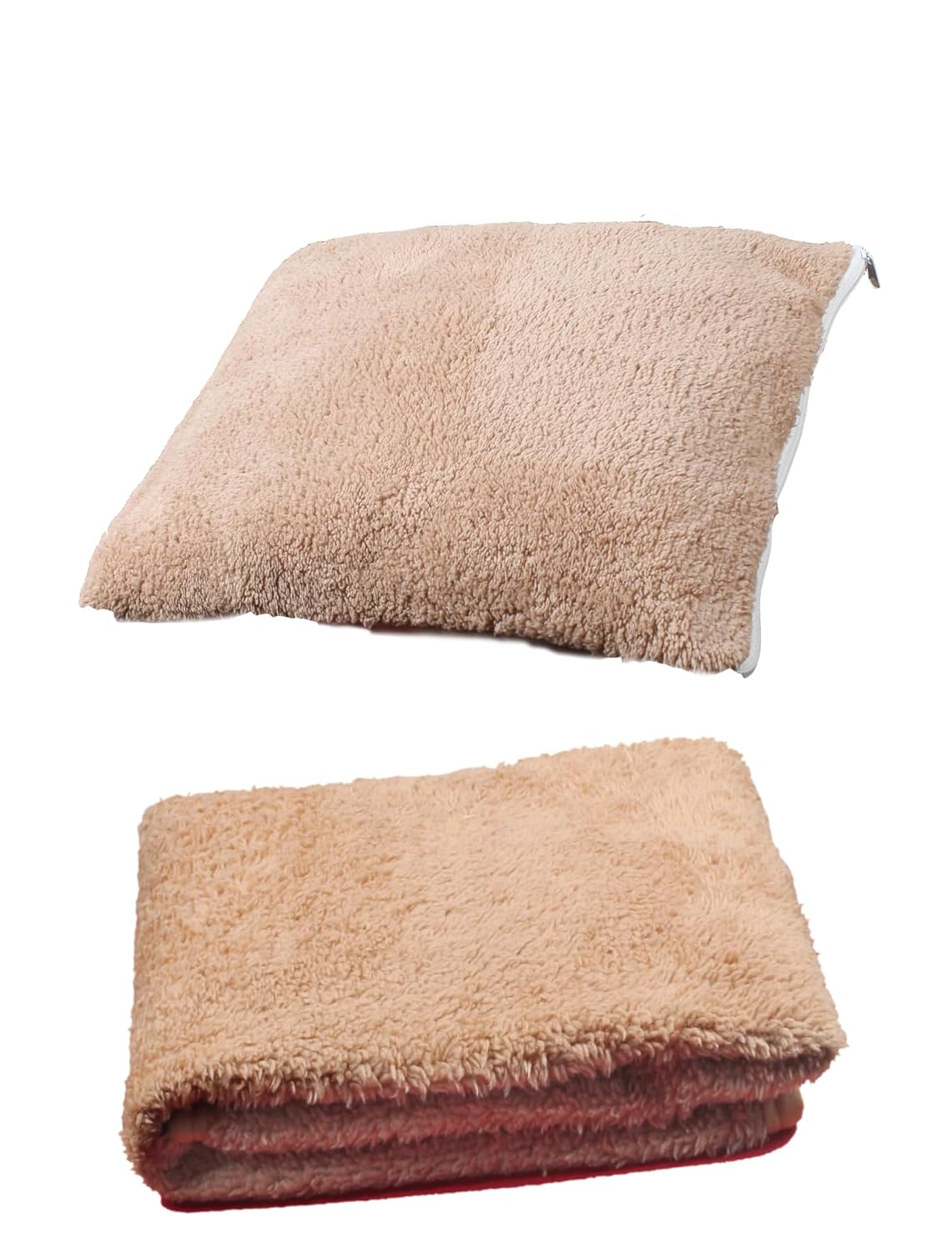 Tineke 2 Lİ SET BATTANİYE VE MİNDER KEDİ UYKU YATAĞI MİNDERİ (Kahverengi)