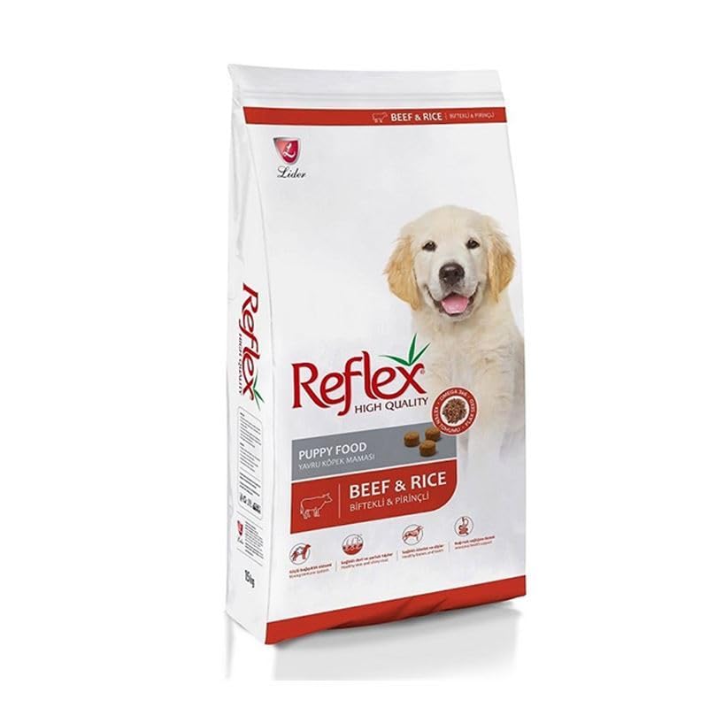 Reflex Yüksek Kaliteli Biftekli ve Pirinçli Yavru Köpek Maması 15 Kg