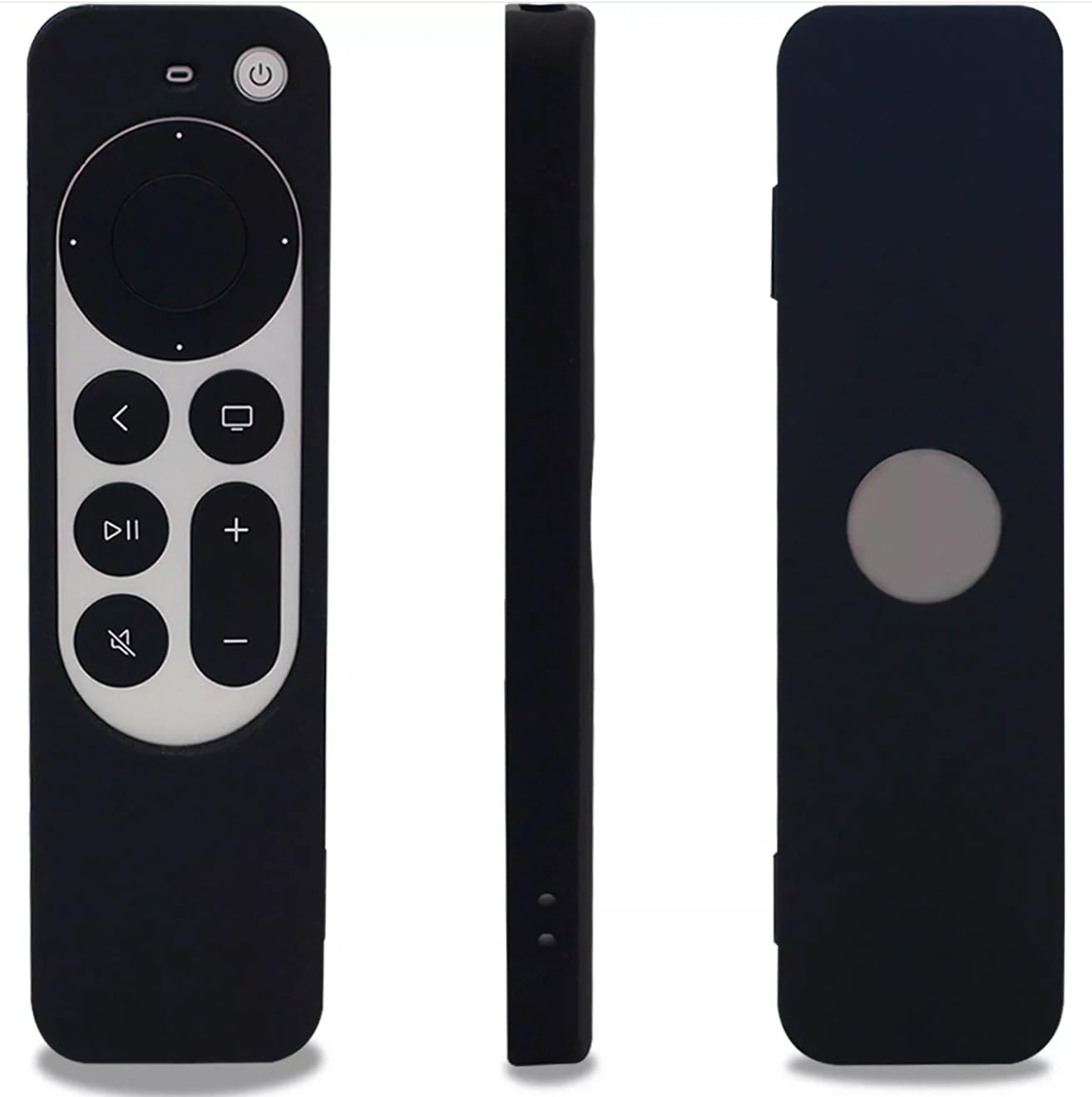 Coverzone Apple tv 4k 2021 ile Uyumlu Kılıf Silikon Koruma Kumanda Koruma Kılıfı Tam Uyumlu Siyah (Siyah)