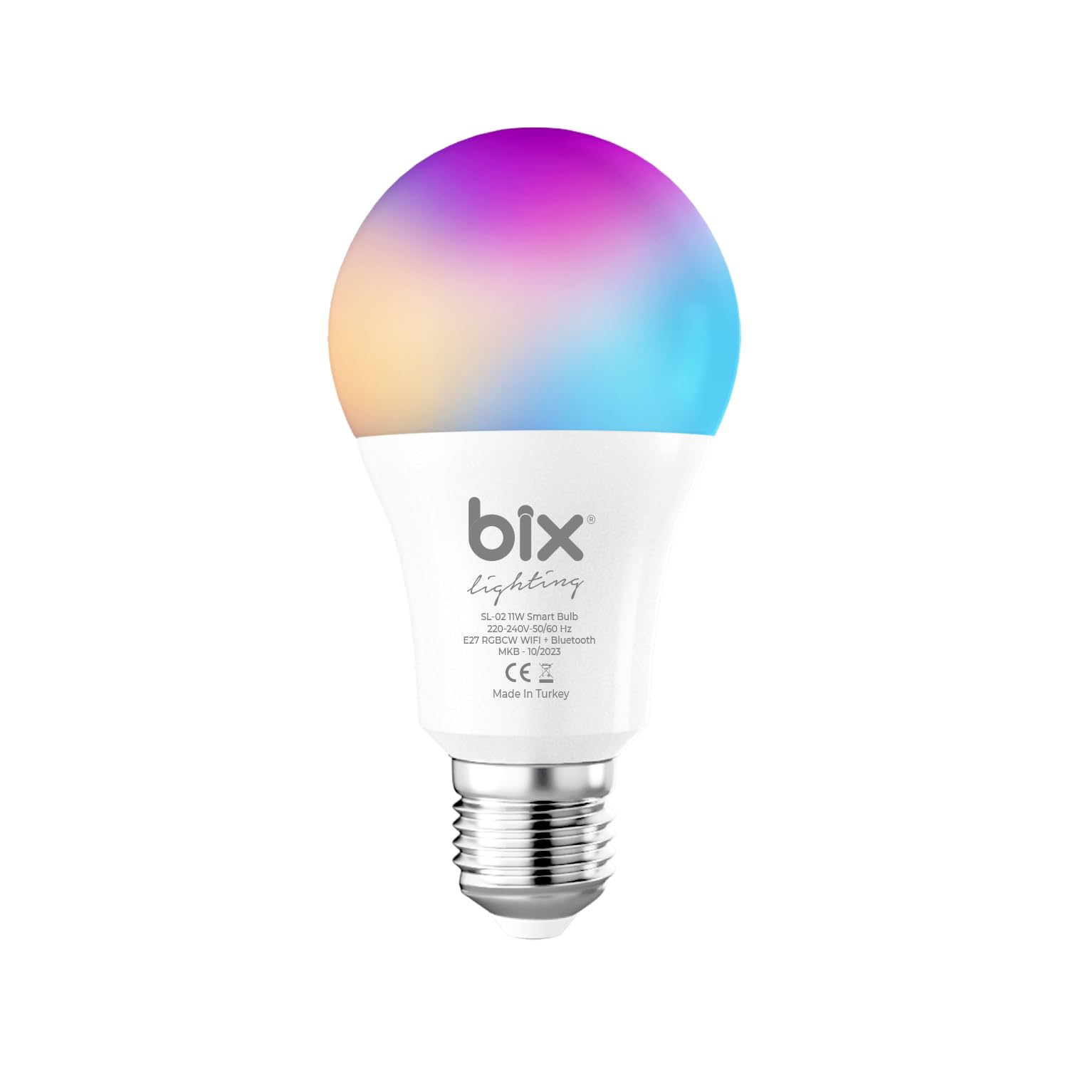 Bix SL-02 Aura Çok Renkli 11W RGB WiFi-Bluetooth Uzaktan Kontrollü Akıllı Ampul