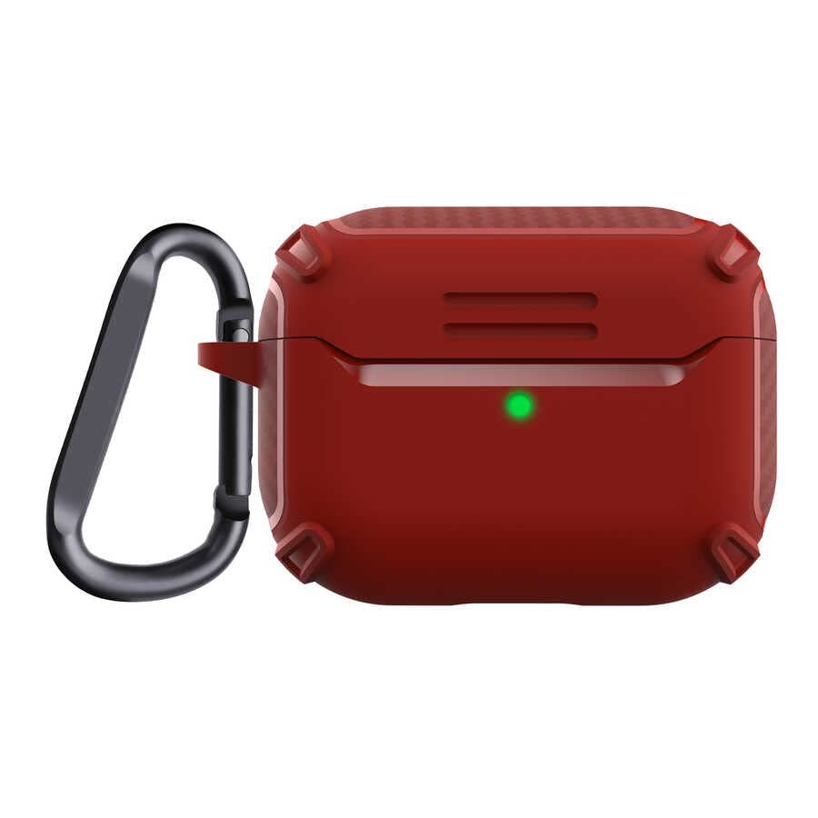 Coverzone Airpods Pro/Airpods Pro 2 ve Airpods 3.Nesil ile uyumlu Kulaklık Kılıf Dayanıklı Fundamental Toz ve Kirden Koruyan Airpods Serileri uyumlu ile uyumlu Kılıf (Kırmızı, Airpods Pro 2.Nesil)