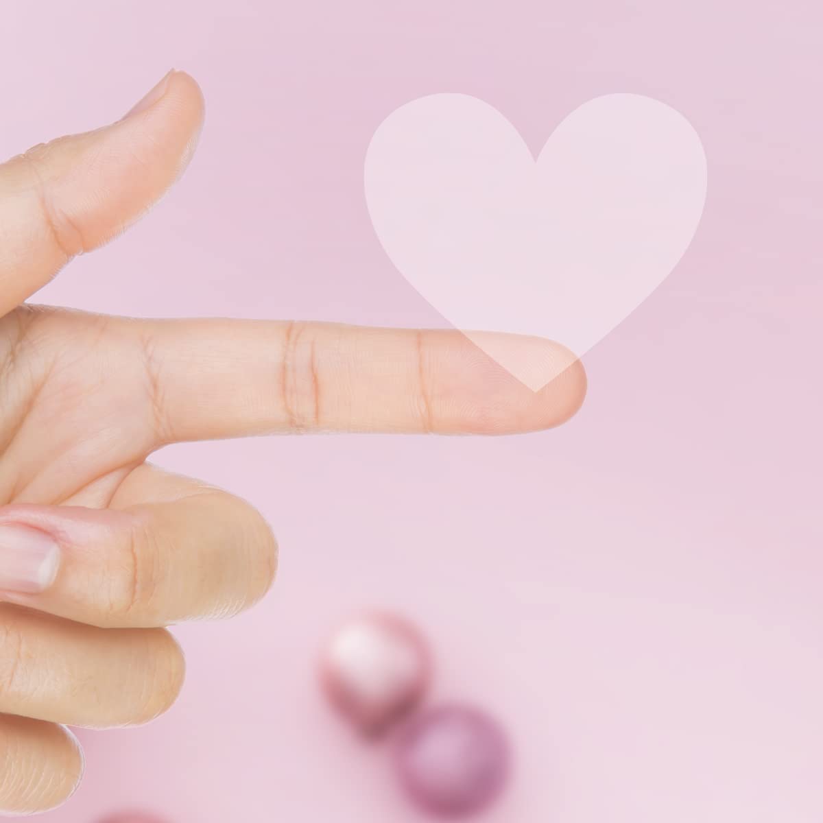 Bimotif Şeffaf sticker, kalp 1 sayfa