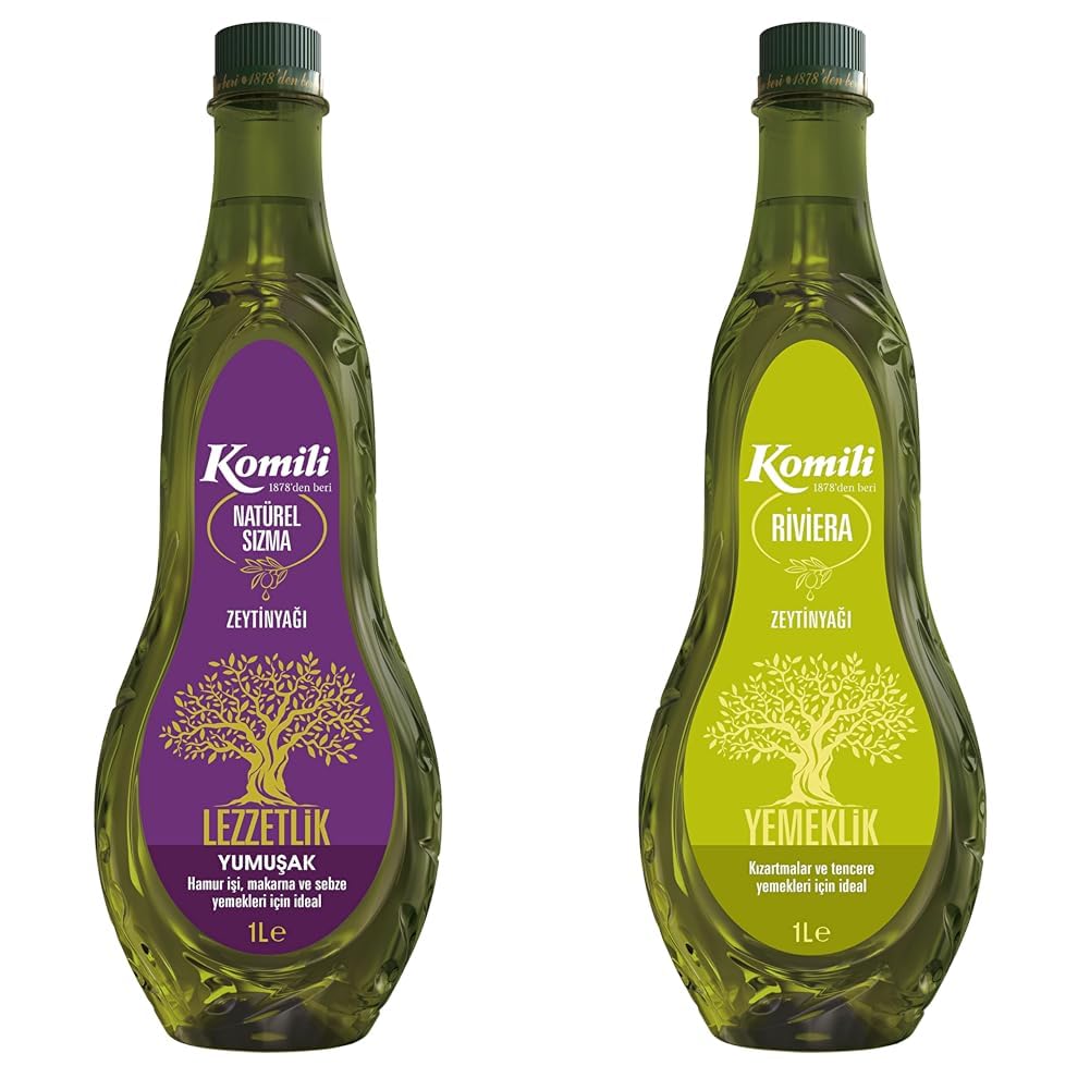 Komili Ege Sızması Pet Şişe 1 Lt ve Riviera Zeytinyağı 1 Lt Pet Şişe