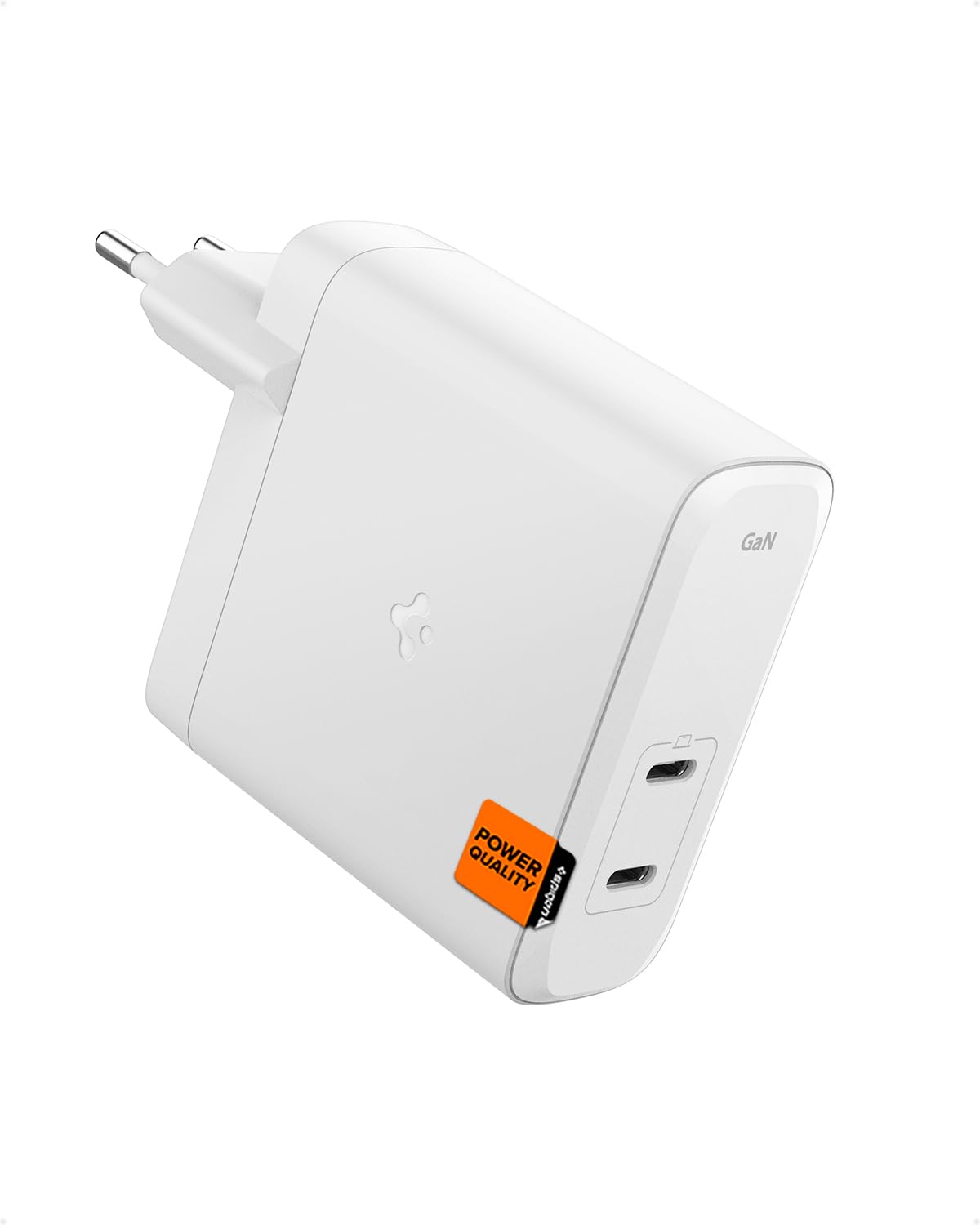 Spigen 140W USB-C 2 Port Mini Hızlı Şarj Aleti PPS 2.0 Desteği/Isı Düşürücü GaN Destekli Akım Korumalı Güç Adaptörü iPhone, Android, iPad, MacBook Type-C PE2109 White - ACH06033