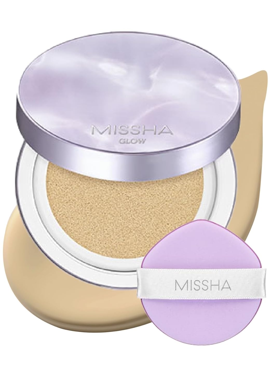 MISSHA Yoğun Kapatıcı, Nemli ve Parlak Bitişli Cushion Glow Layering Fit Cushion No21 Vanilla SPF50+/PA++++