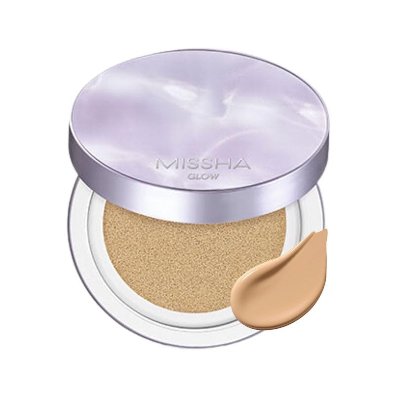 MISSHA Yoğun Kapatıcı, Nemli ve Parlak Bitişli Cushion Glow Layering Fit Cushion SPF50 PA No.23 Sand