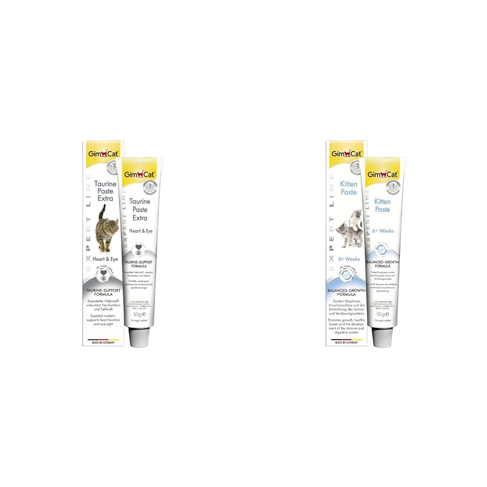 GimCat Kedi Macunu Taurin Paste Extra, Tamamlayıcı Mama, 50 g & Kedi Macunu, Yavru Kediler İçin, 50 g