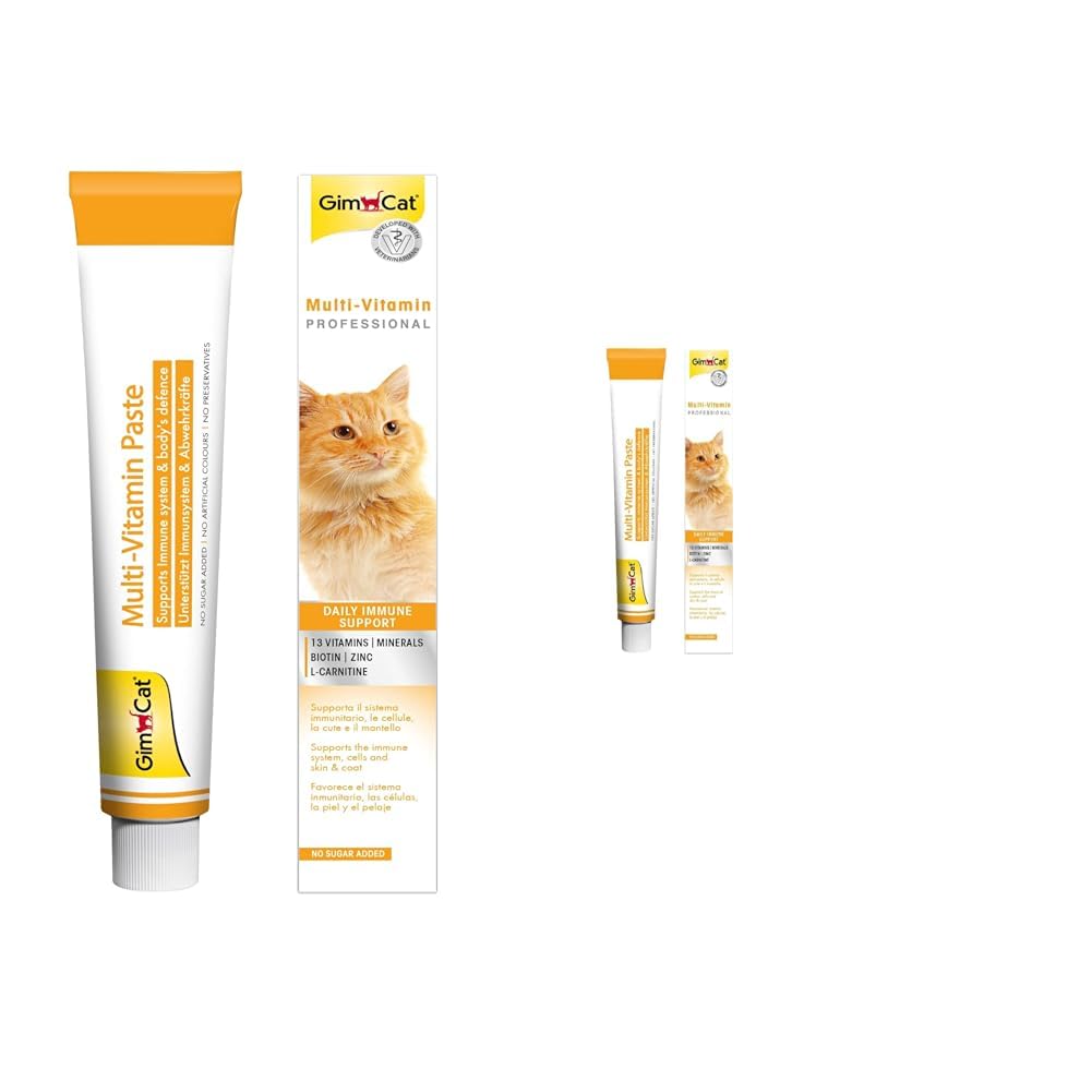 GimCat Kediler İçin Multi-Vitamin, 100 g, 12 Temel Vitamin & Multi-Vitamin Kediler İçin Tamamlayıcı Mama, 20 g