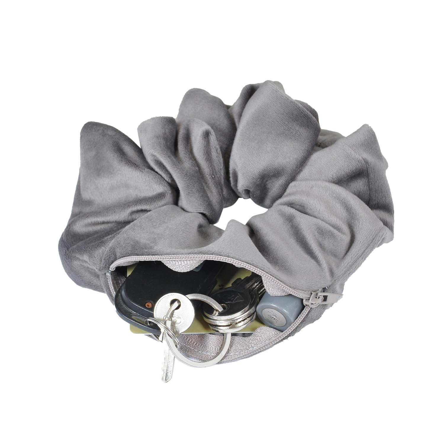 X-Perk Sporcu Saç Tokası Fermuarlı Cepli Lastikli Saç Tokası Cüzdan Saç Tokası