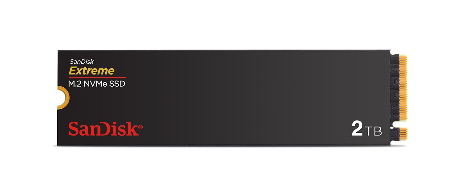 SanDisk Extreme M.2 NVMe SSD 2 TB (dahili SSD, PCIe Gen 4.0, 5.150 MB/sn'ye kadar, nCache-teknolojisi, 5 yıl garanti)