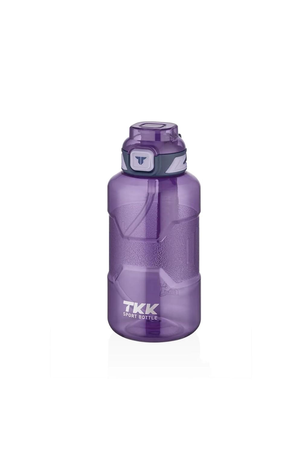 TKK 1500ml Pipetli/Pipetsiz Kullanıma Uygun Taşıma Askılı Sports Tritan Su Matarası (Mor)