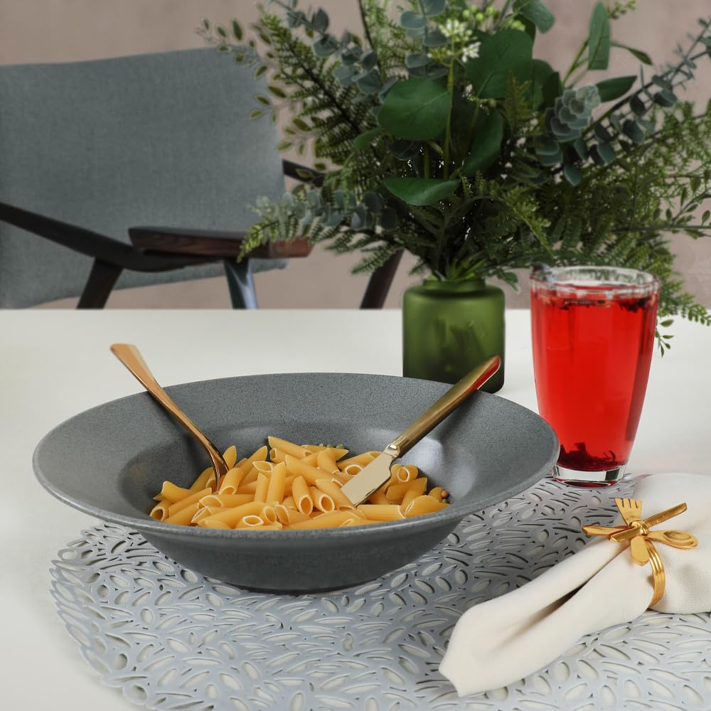Keramika Mat Gri Delta Makarna Tabağı 26 Cm 644