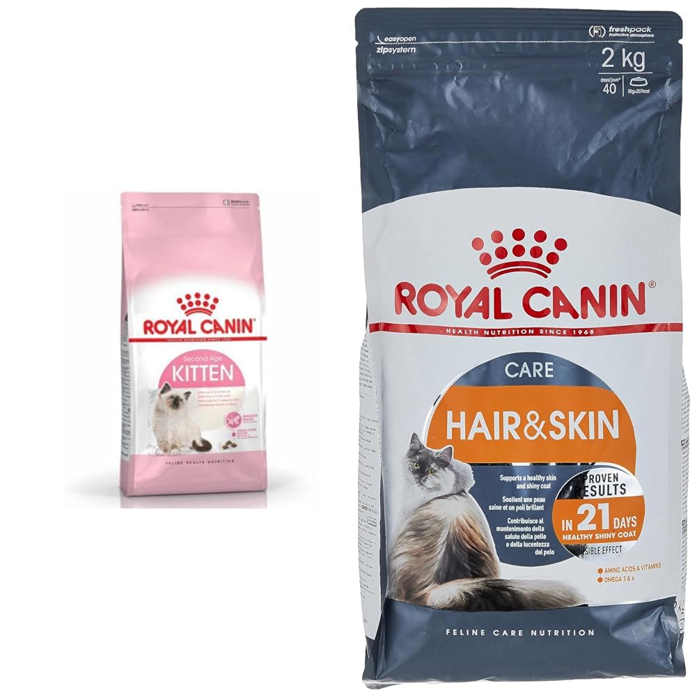 Royal Canin Kitten Kedi Maması, 2 Kg & Royal Canin Hair & Skin Care Kedi Maması, 2 Kg
