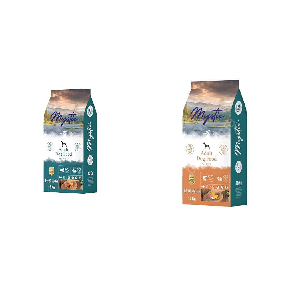Mystic Kuzulu&Pirinçli Yetişkin Köpek Maması, 15 Kg & Mystic Somonlu Yetişkin Köpek Maması, 15 Kg