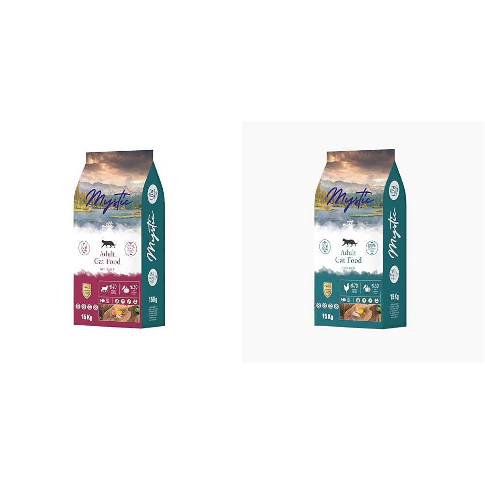 Mystic Gurme Yetişkin Kedi Maması, 15 Kg & Mystic Tavuklu Yetişkin Kedi Maması, 15 Kg