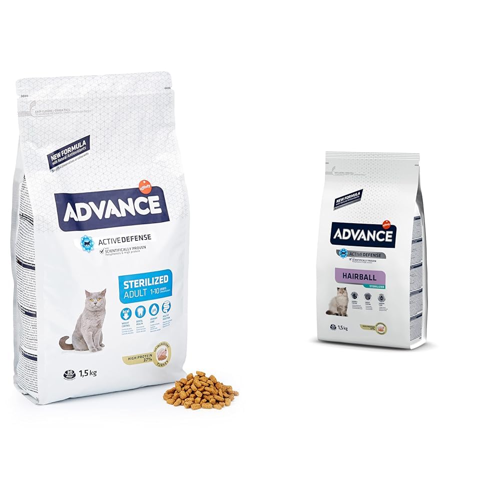 Advance Cat Sterilized Hindili Kısır Kedi Maması, 1.5 Kg & Advance Cat Sterilized Hairball Hindili Kısır Kedi Maması, 1.5 K