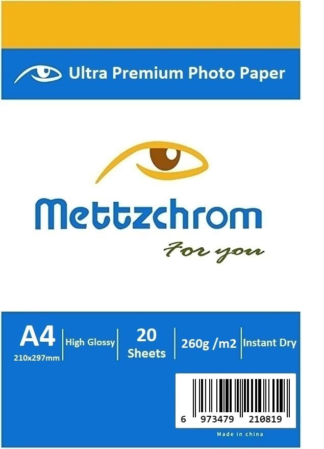 Mettzchrom A4 Parlak Fotoğraf Kağıdı 20 Sayfa 260 gr 20 x 30 cm