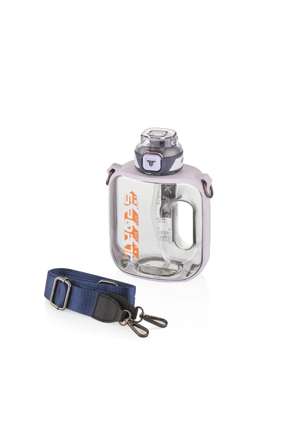 TKK 1000ml Pipetli/Pipetsiz Kullanıma Uygun Taşıma Askılı Sızdırmaz Tritan Sport Matara (Mor)