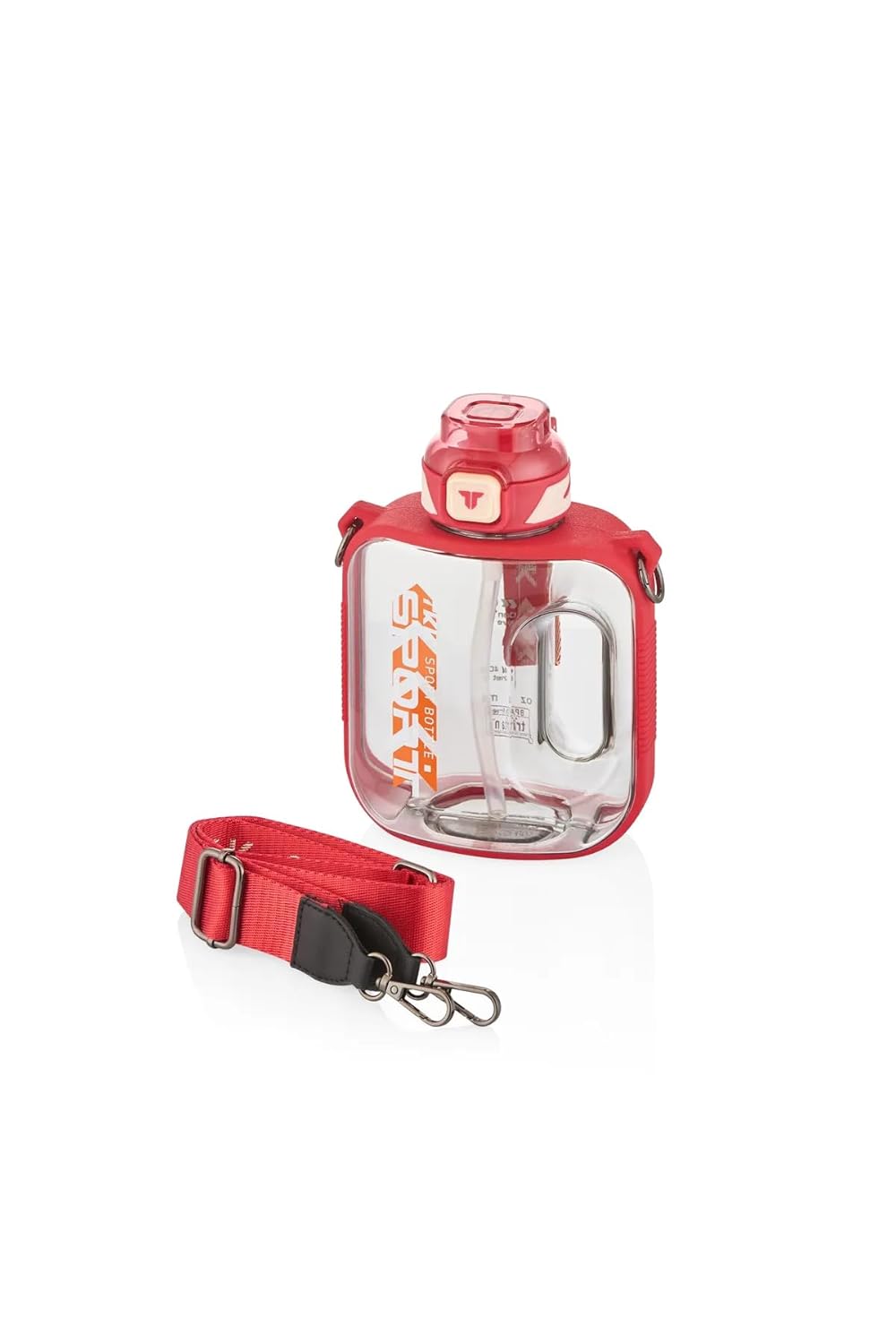 TKK 1000ml Pipetli/Pipetsiz Kullanıma Uygun Taşıma Askılı Sızdırmaz Tritan Sport Matara (Pembe)