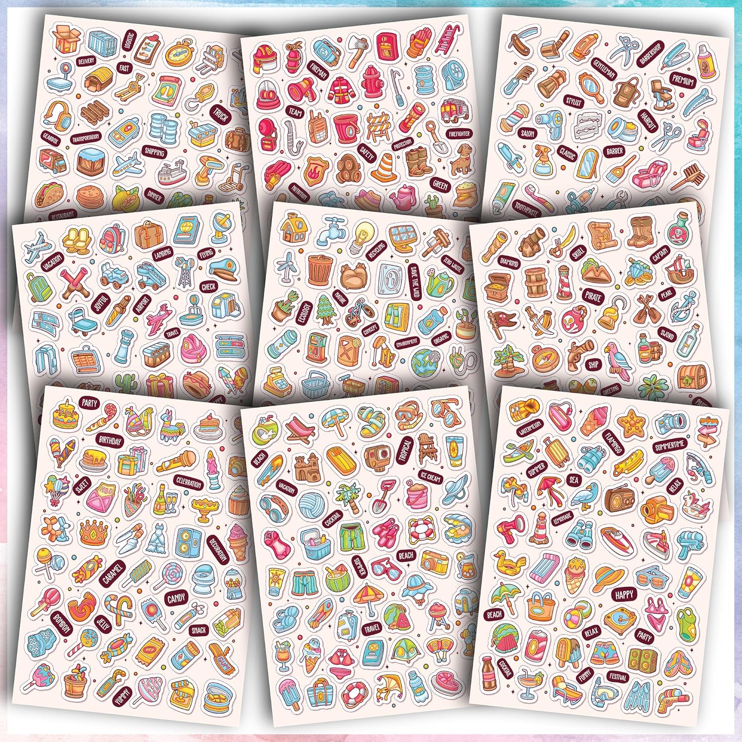 NeoPrint Sticker Seti Günlük Ajanda ve Defterlere Etiket, Öğretmen-Öğrenciler, Erkek-Kız Çocuk ve Yetişkinlere Kendinden Yapışkanlı Eğlenceli Çıkartmalar (Günlük Yaşam 550 Sticker)