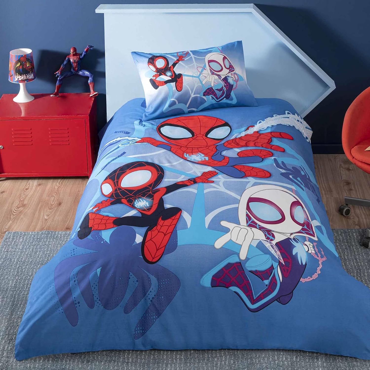 Taç Dh Spidey And Friends Lisanslı Karakter Baskılı%100 Pamuk Nevresim Takımı, Çok Renkli, Tek Kişilik