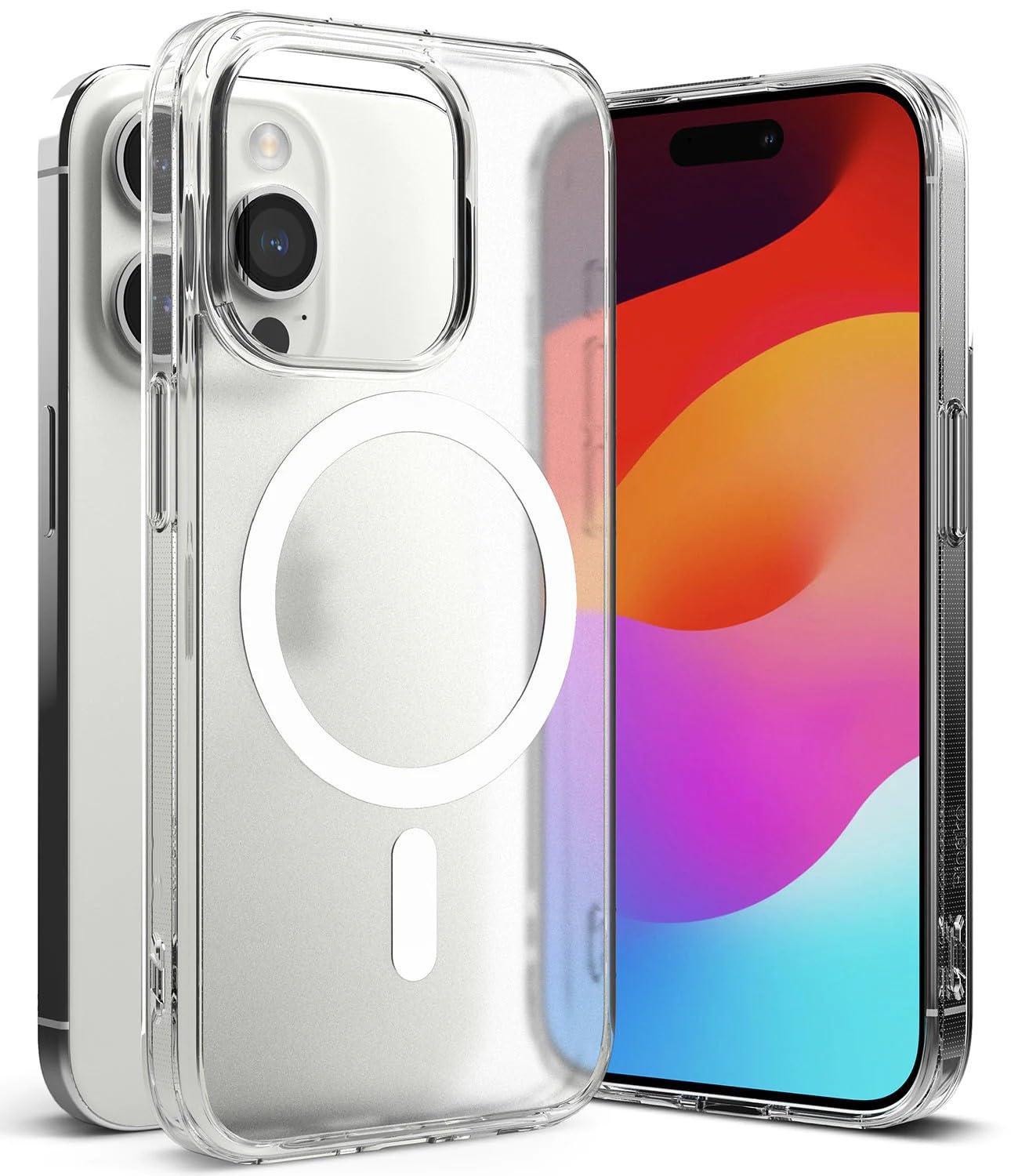 Minesk İphone 15 Pro Max için Magsafe ile Uyumlu Arkası Mat Görünümlü Polikarbonat Kenarları Silikon Parmak İzi Tutmayan Yüksek Kalite Şeffaf Silikon Kılıf (Manyetik, 15 Pro Max)