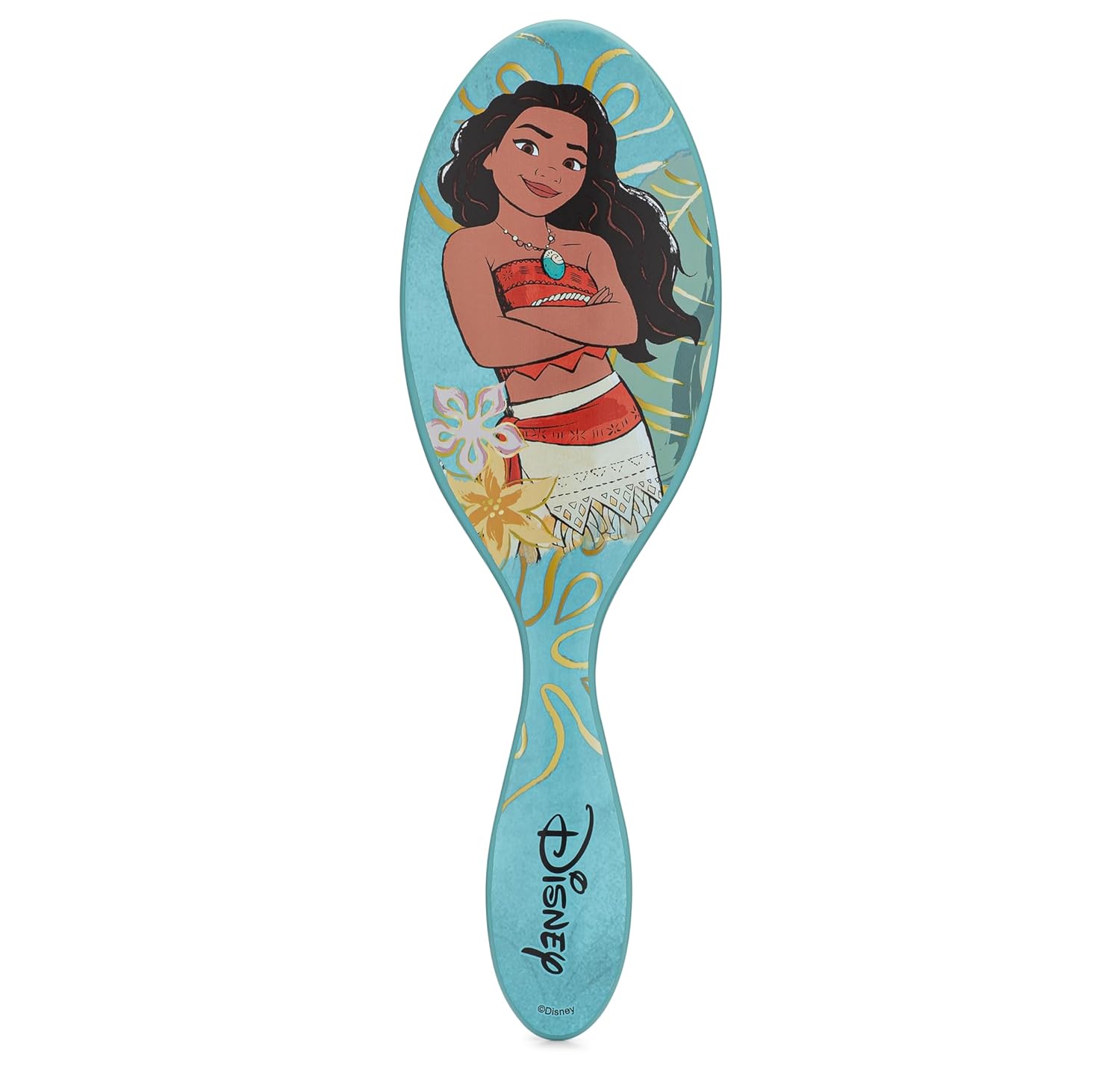Wet Brush Disney Orijinal Detangler Saç Fırçası, Moana (Zarif Prenses) - Ultra Yumuşak IntelliFlex Kıllar - Dolaşık Açıcı Fırça Dolaşıklıklar İçinden Kayar (Islak Kuru ve Hasarlı Saçlar) - Kadın ve