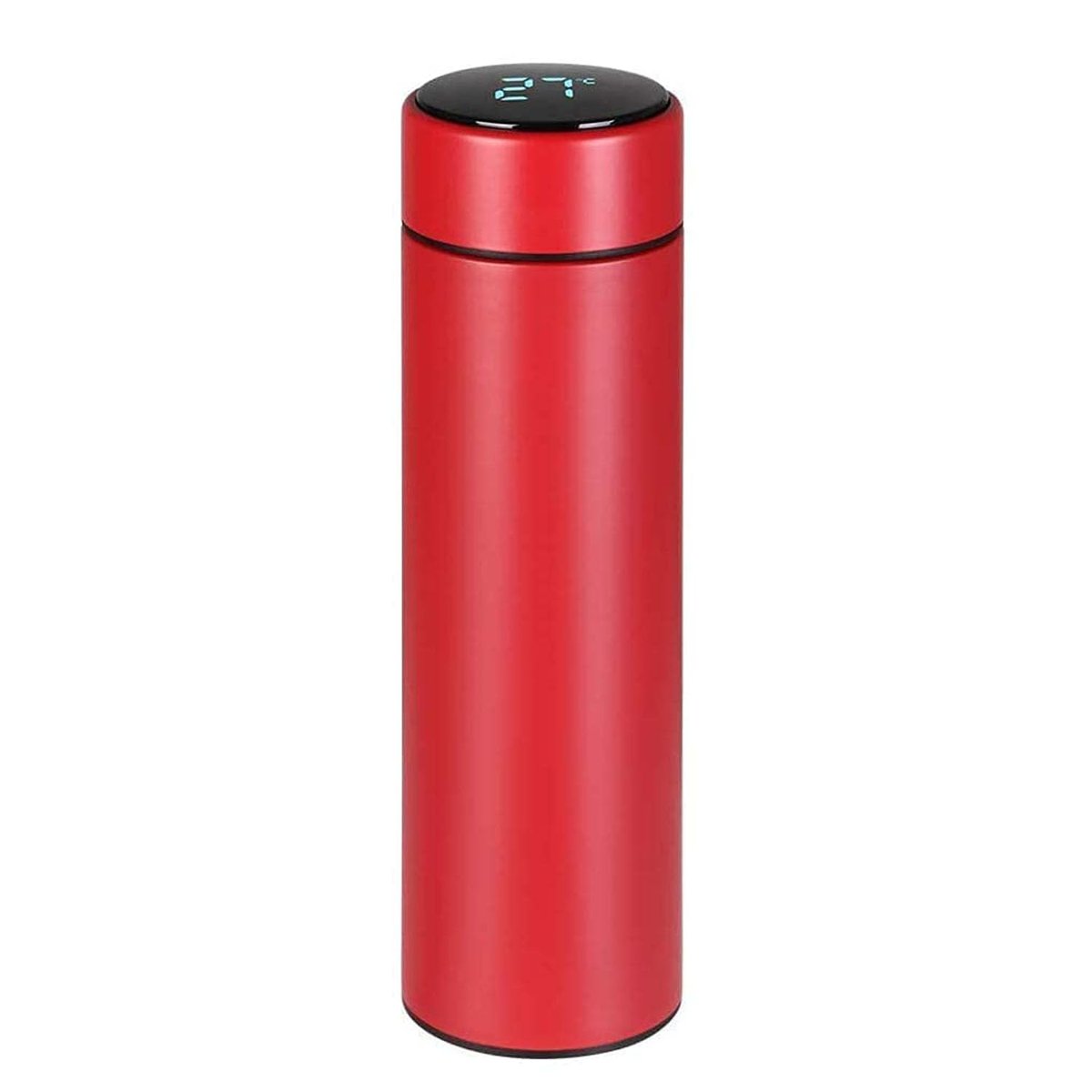 Paslanmaz Çelik Dijital Termometreli 500 ml Sıcak Soğuk Tutan Çay Kahve Su Termosu FC045 (Kırmızı)
