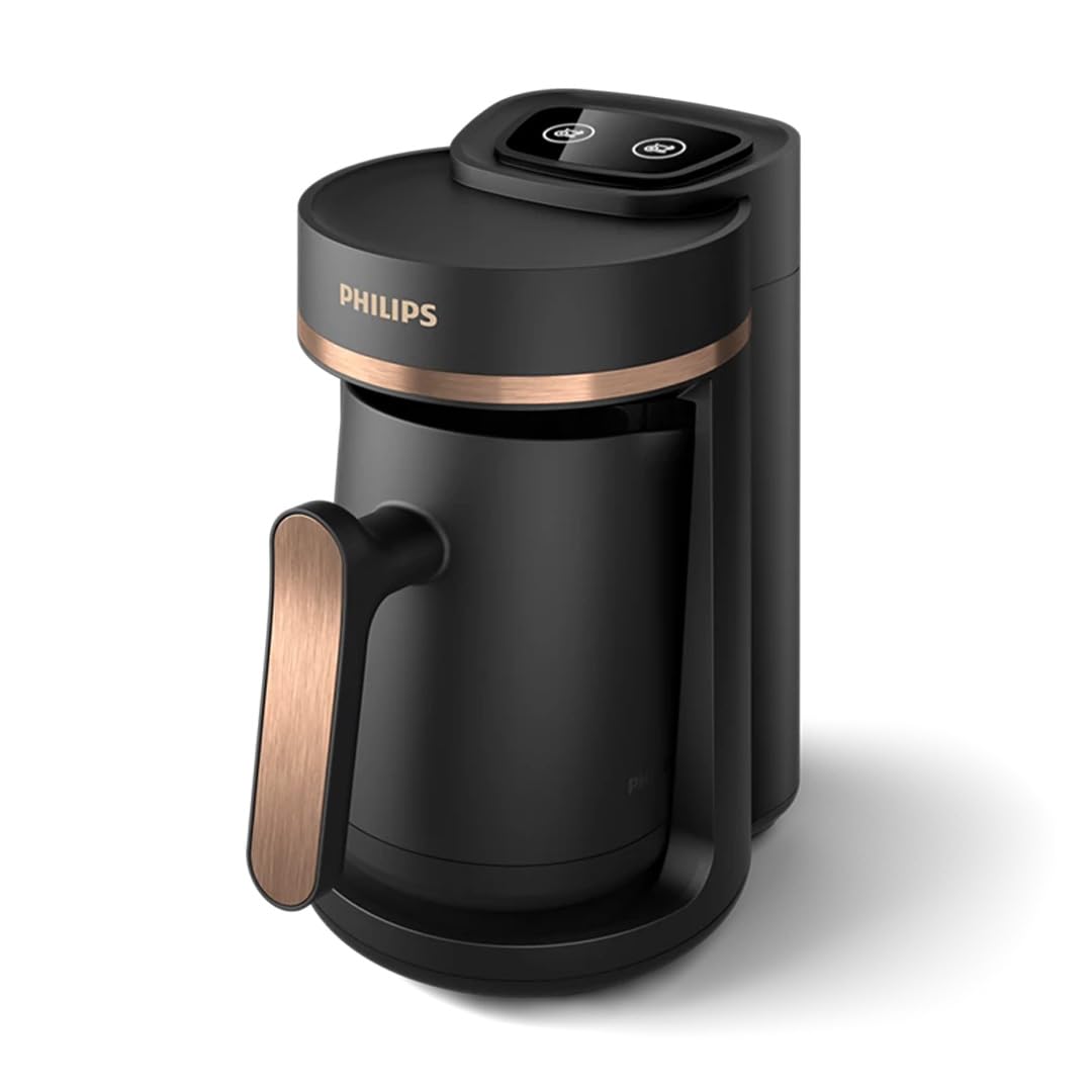 Philips 5000 Serisi Türk Kahvesi Makinesi, Közde Türk Kahvesi Pişirme Fonksiyonu, Kullanımı Kolay Dokunmatik Tuşlar Siyah & Bakır, HDA150/60