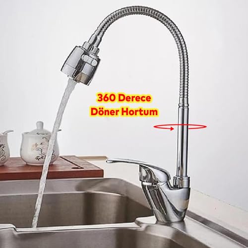 Orret Home Spiral Başlı 2 Fonksiyonlu Hareketli Dönebilen Hortumlu Musluk Ucu Tasarruflu Oynar Başlıklı Krom