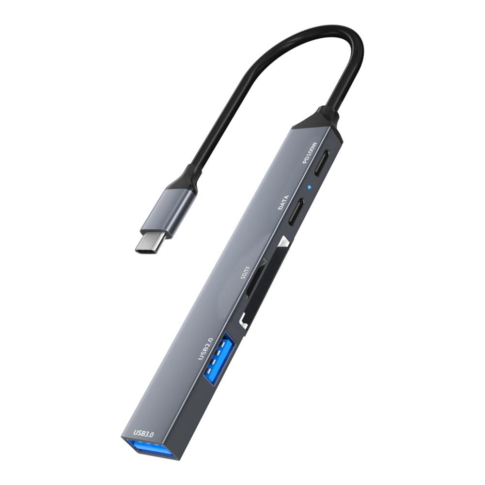 Apera NR24 6in1 Type-C HUB Dock USB 3.0 5Gbps Veri Aktarımı Kart Okuyucu 100W PD Cep Telefonu Şarj Aleti