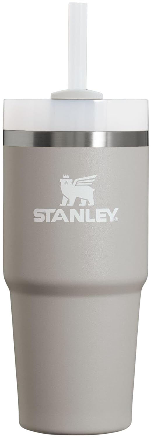 Stanley Quencher H2.0 FlowState Paslanmaz Çelik Vakum Yalıtımlı Bardak Kapaklı ve Pipetli Su, Buzlu Çay veya Kahve, Smoothie ve Daha Fazlası için, Kül, 396 ml