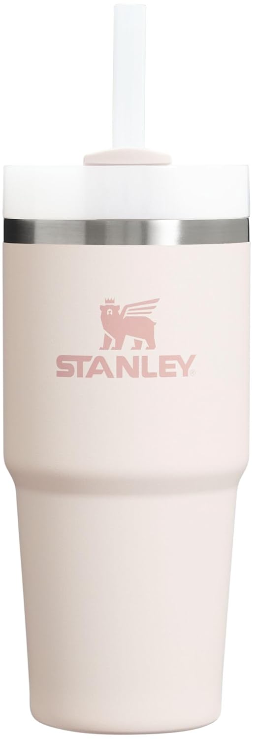 Stanley Quencher H2.0 FlowState Paslanmaz Çelik Vakum Yalıtımlı Bardak Kapaklı ve Pipetli Su, Buzlu Çay veya Kahve, Smoothie ve Daha Fazlası için, Rose Quartz 2.0, 396 ml