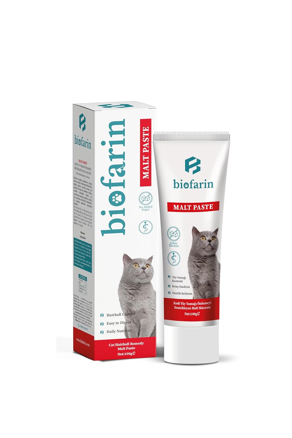 biofarin Malt Paste 100 Gr Kedi Tüy Yumağı Önlemeyi Destekleyen Malt Macun - Kedi Vitamini