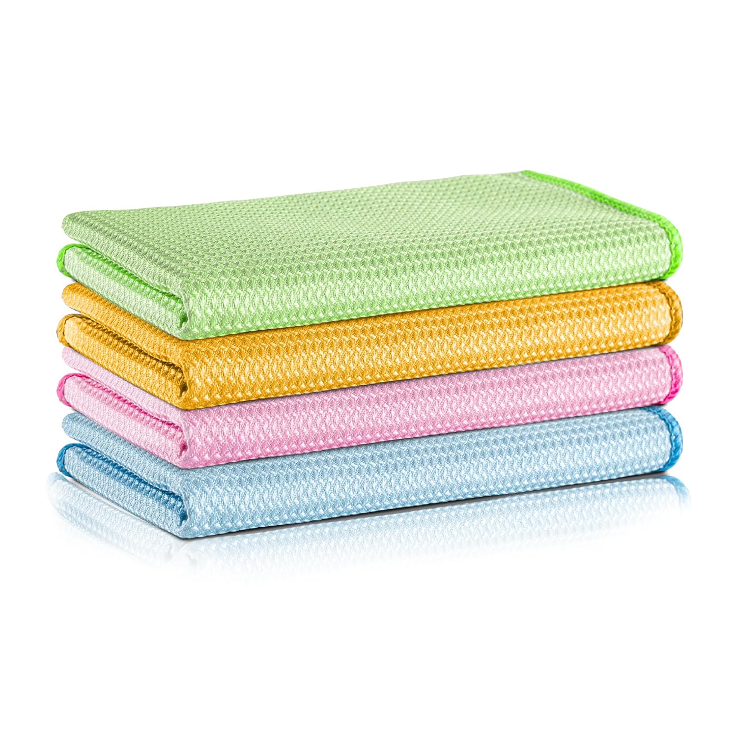 MICLO CLEANING | Mikrofiber Süper Sihirli Bez, Kurulama Bezi, iz bırakmayan Bez, Mutfak, Banyo | 40x40cm | Cam ve Ayna Bezi | x4 Adet