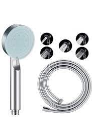 Golden 5 Fonksiyonlu Yüksek Basınçlı Duş Başlığı Mafsalı 150 Cm Hortum siyah veya beyaz (beyaz)