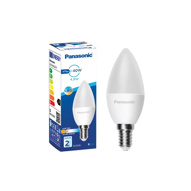 PANASONIC LED E14 LED LAMBA, SARI IŞIK, 4,9W 470LM 2700K