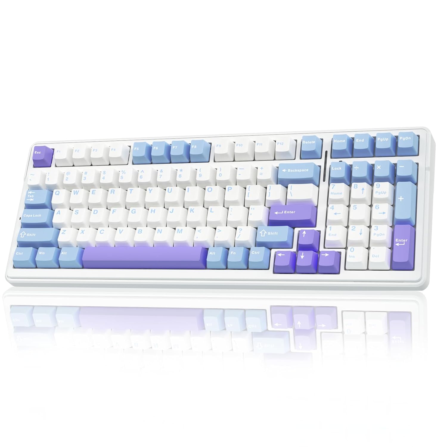 Aula F99 3 Modlu RGB Hot Swap Mekanik Linear GrayWood V3 Switch Kablosuz Makrolu Klavye Lila