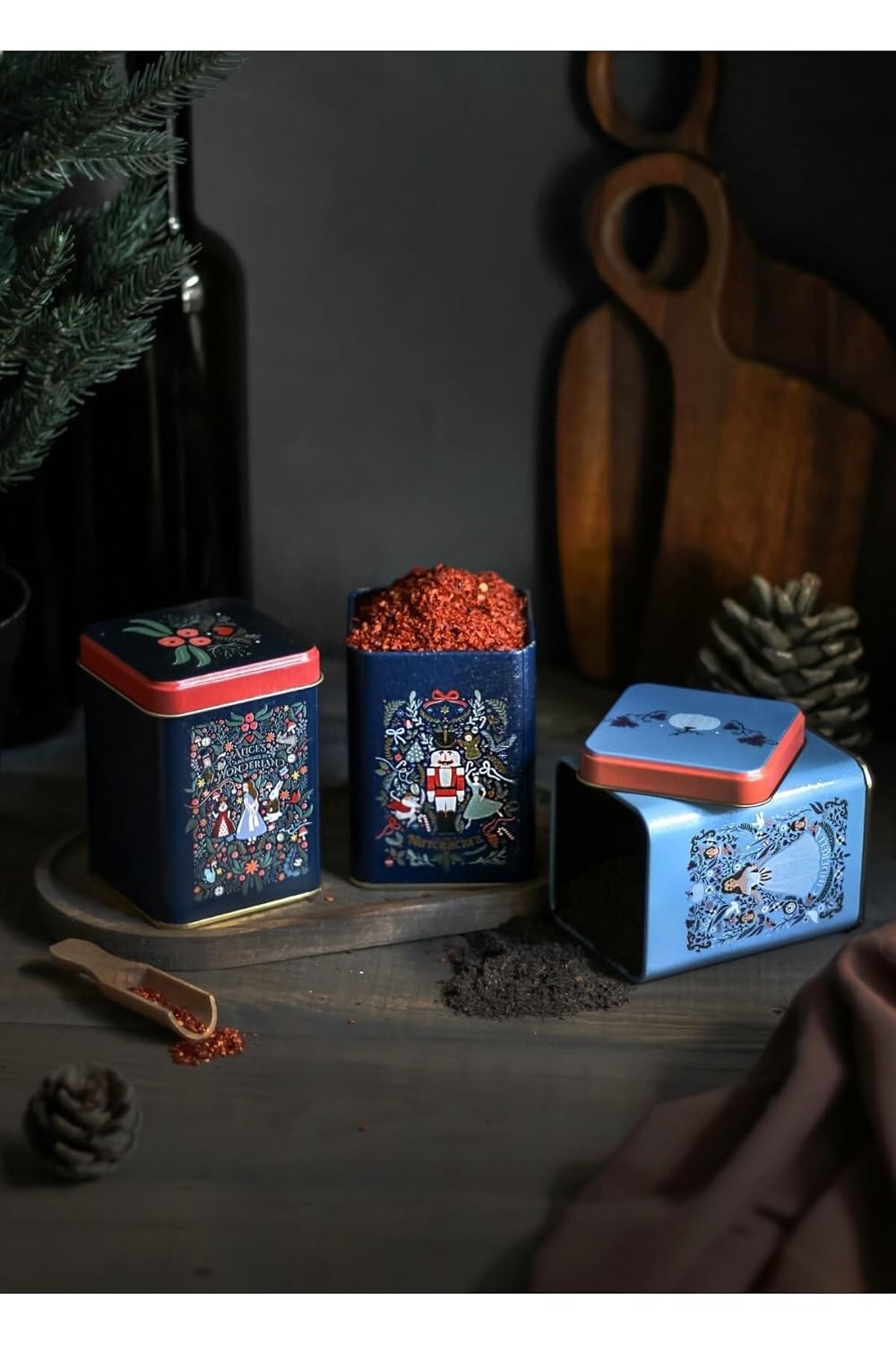 EVLE-Erb24u8 Kare Metal Saklama Kabı 75x75 3 Lü Set, Tales (Tales)