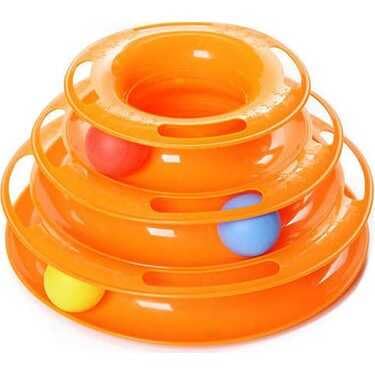 Glipet Tower of Tracks Toplu Yuvarlak Kedi Oyuncağı 24 x 13 Cm