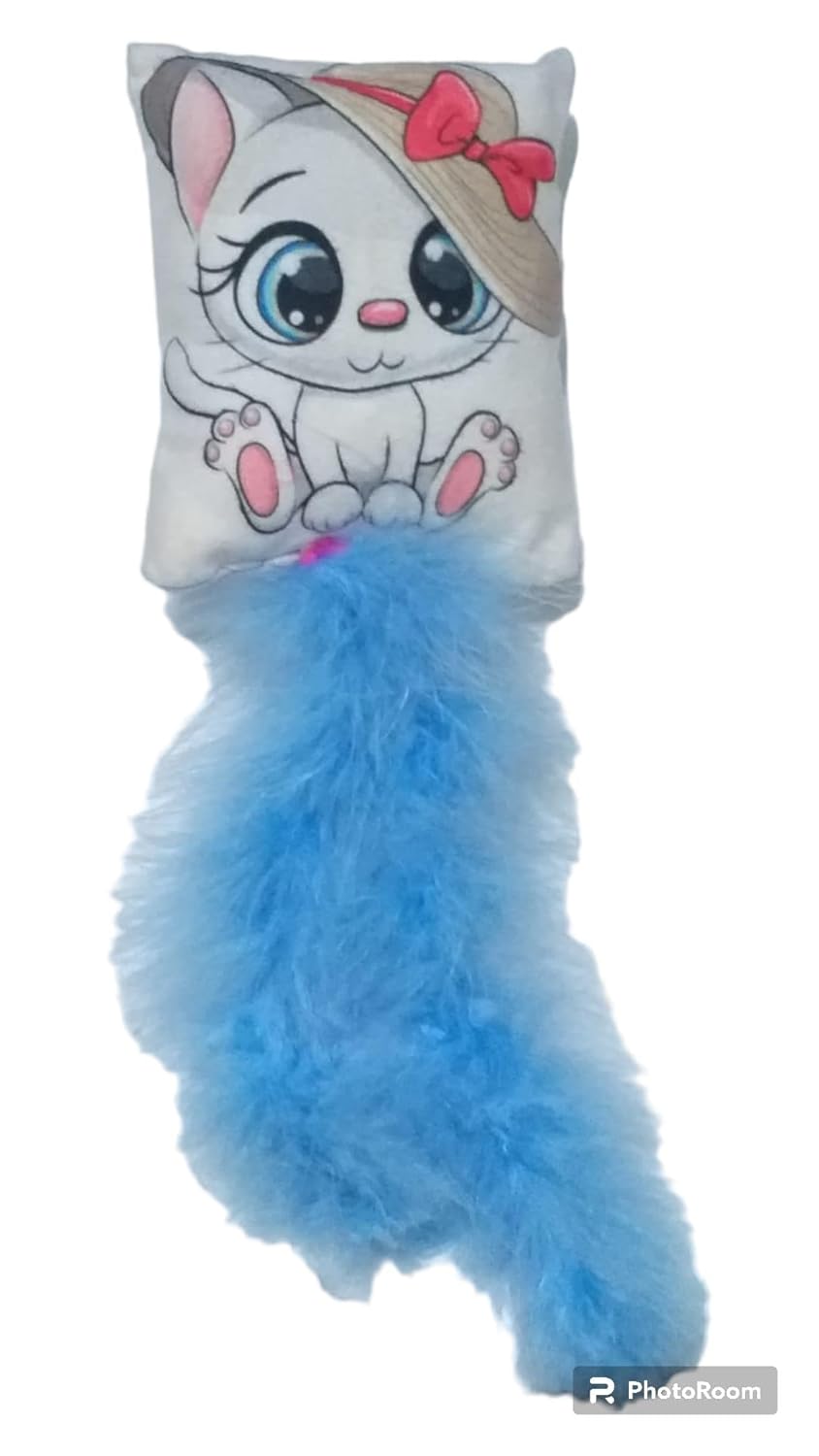 Glipet Pelüş Desenli ve Tüylü Kedi Oyuncağı