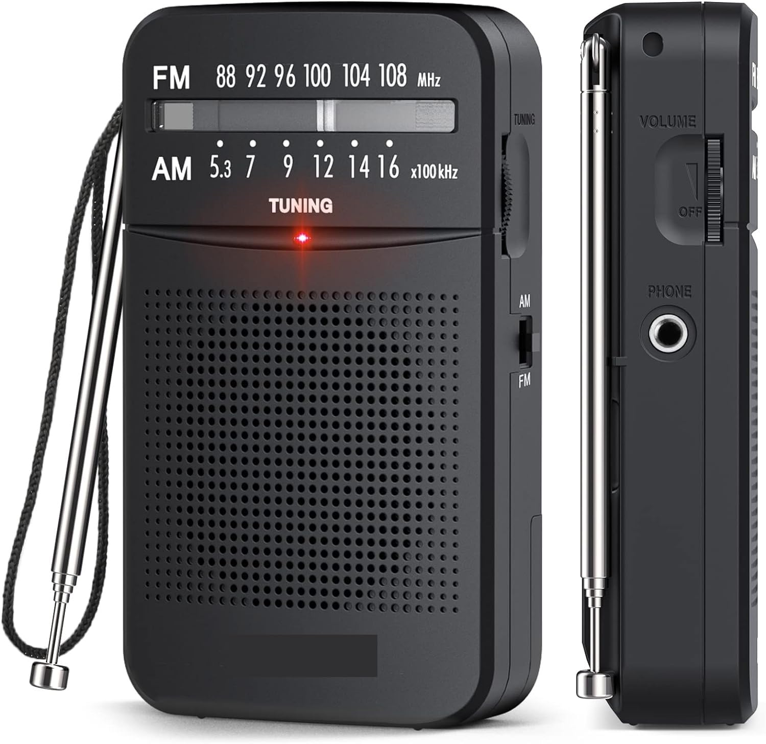 Hobimtek HT-263 Taşınabilir AM/FM Radyo Küçük Boy Cep Radyosu Pilli Radyo knstar K-263