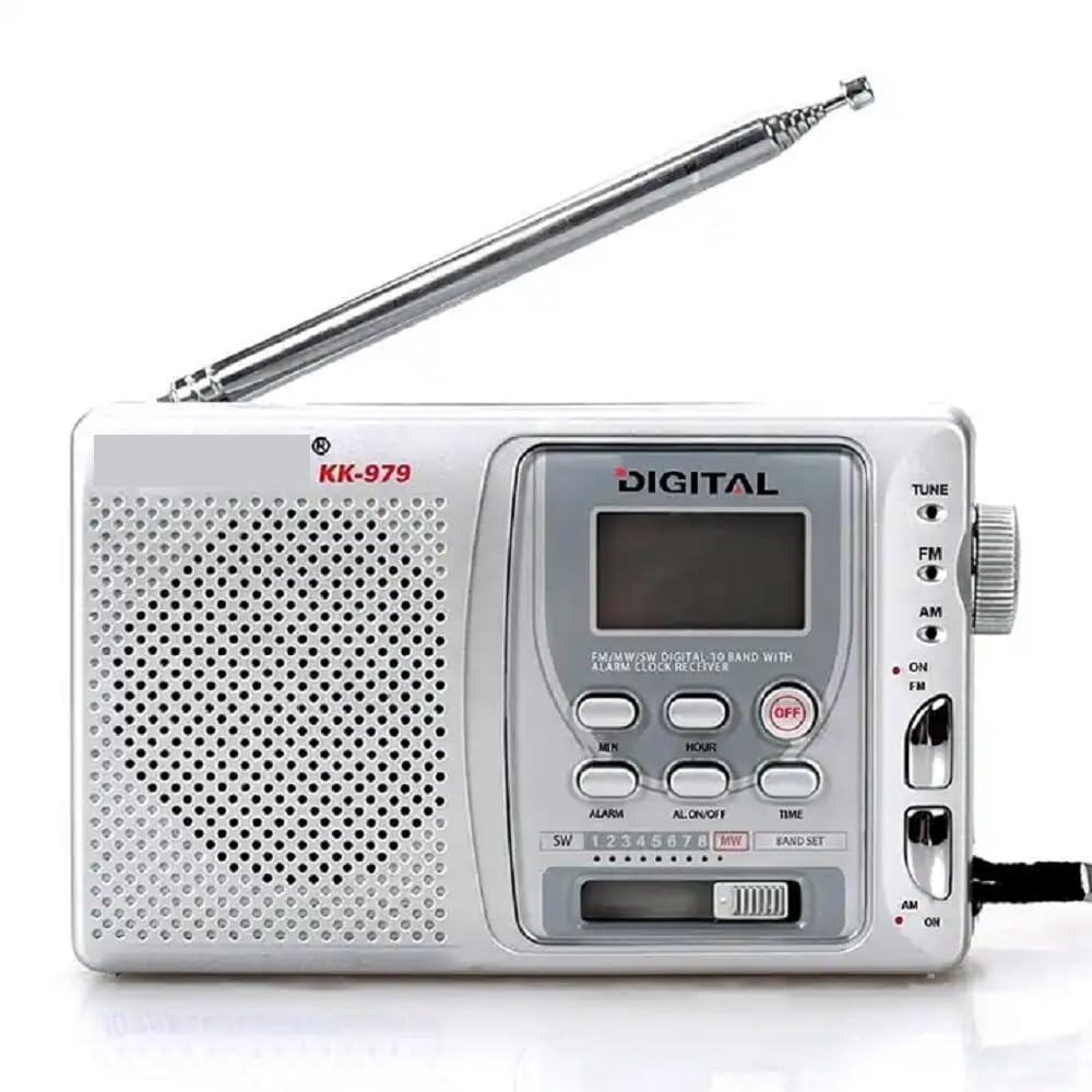 Hobimtek KK-979 FM Radyo Alarmlı Manuel Aramalı 10 Bant Pilli Radyo