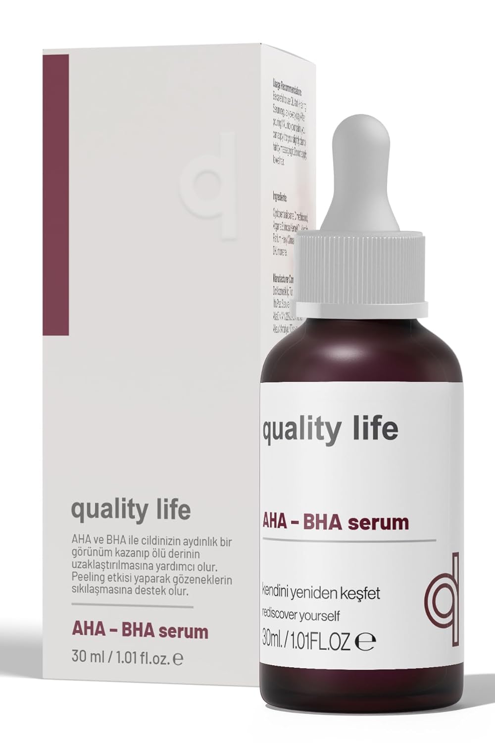 Quality Life Aha Bha Serum Canlandırıcı Cilt Tonu Eşitleyici Kırmızı Peeling Cilt Serumu