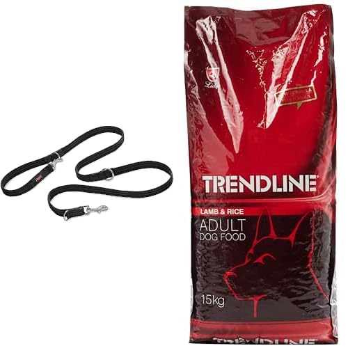 Company of Animals Halti Köpek Eğitim Kayışı, Büyük Boy Siyah, 2 m + Trendline Kuzu Etli & Pirinçli Yetişkin Köpek Maması 15 kg