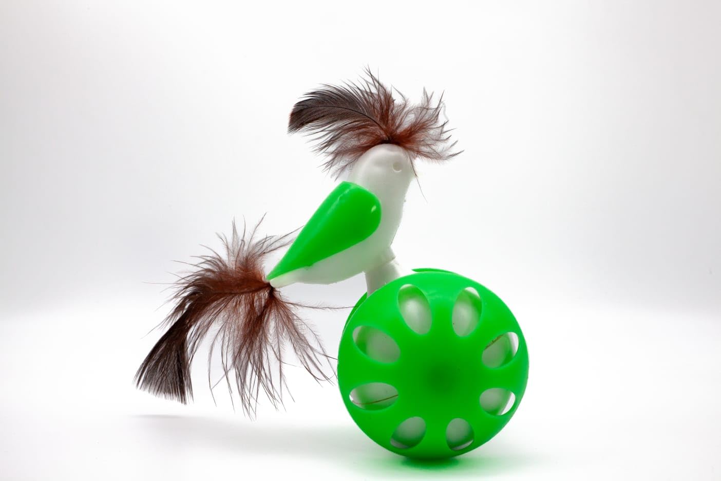 Tineke TEKERLEKLİ HACIYATMAZ KUŞ KEDİ OYUNCAĞI 1 ADET (YEŞİL)