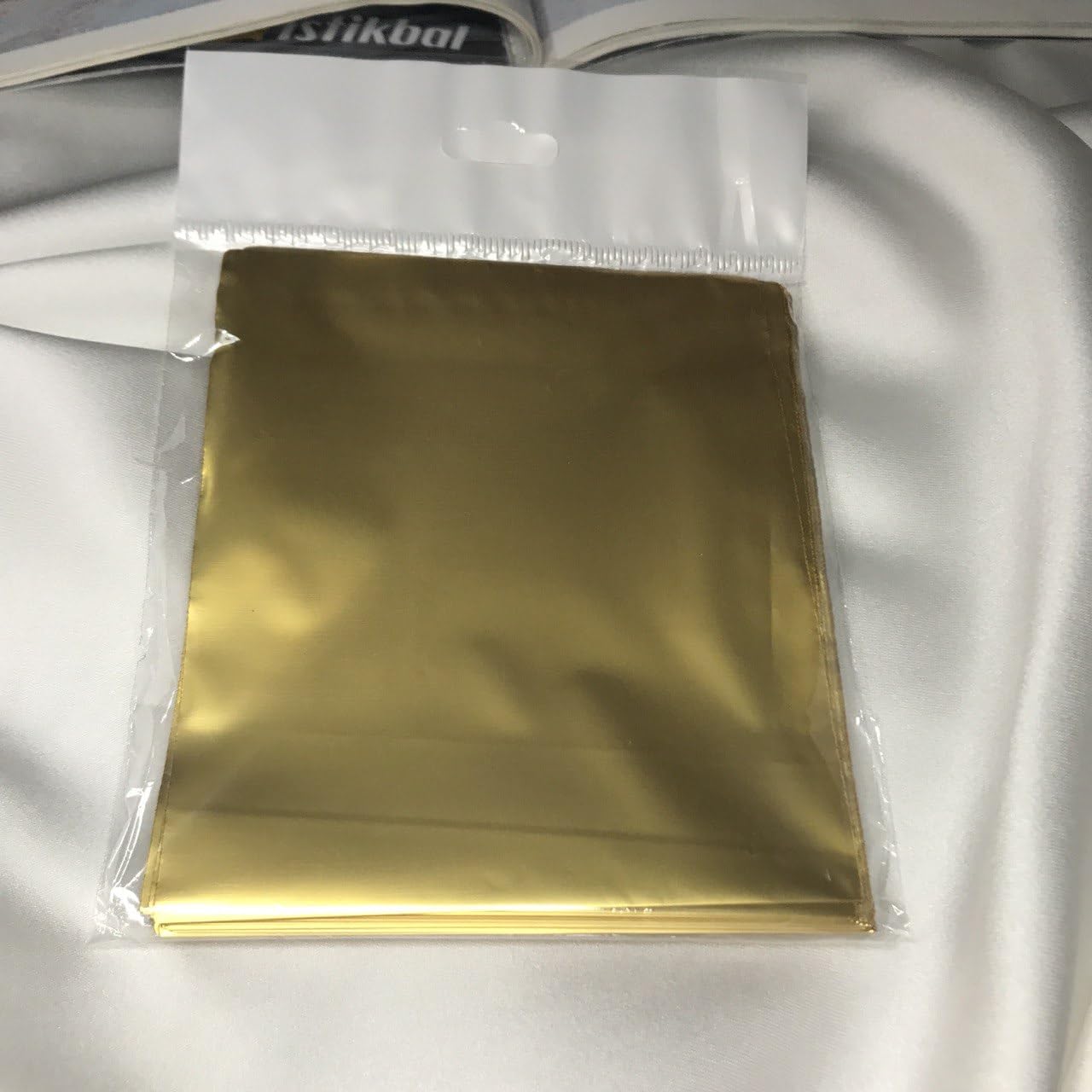 casalinghi Tek Renk Gold Lüx Kalın Hediye Paketi Metalize Poşet Bantlı Gift Packet 12x17 Cm (Altın) 50li
